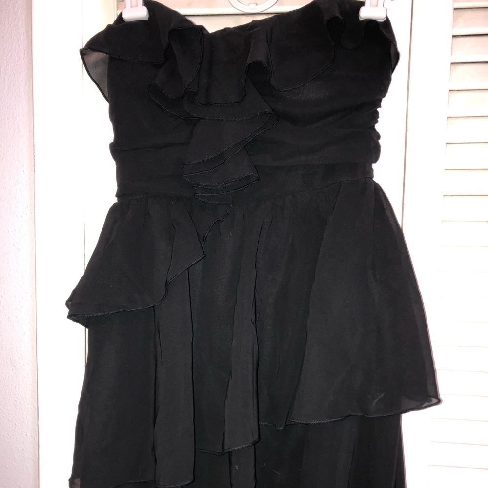 Black Ruffled Mini Dress - Picture 4 of 6
